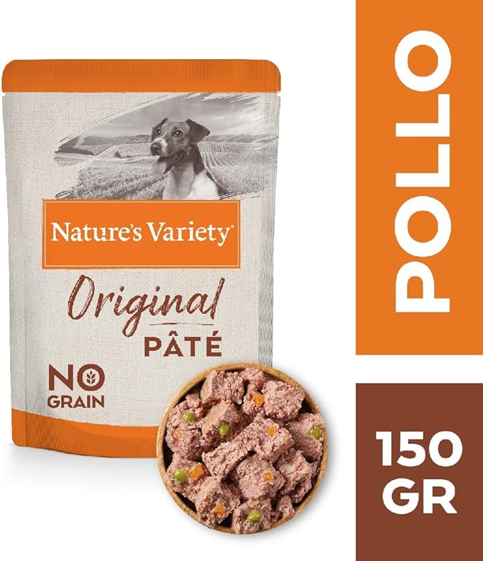 Nature's Variety Original No Grain - Paté para Perros Adultos Mini con Pollo - Caja 8 x 150 g
